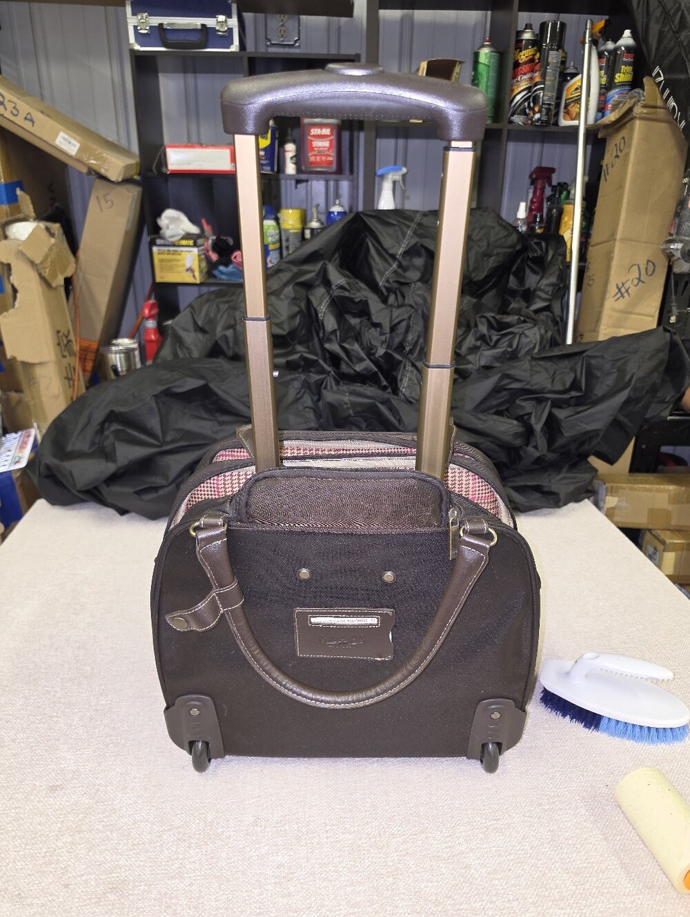 Ralph Lauren CHAPS Rolling Briefcase Carry On Laptop Business Travel Bag Brown